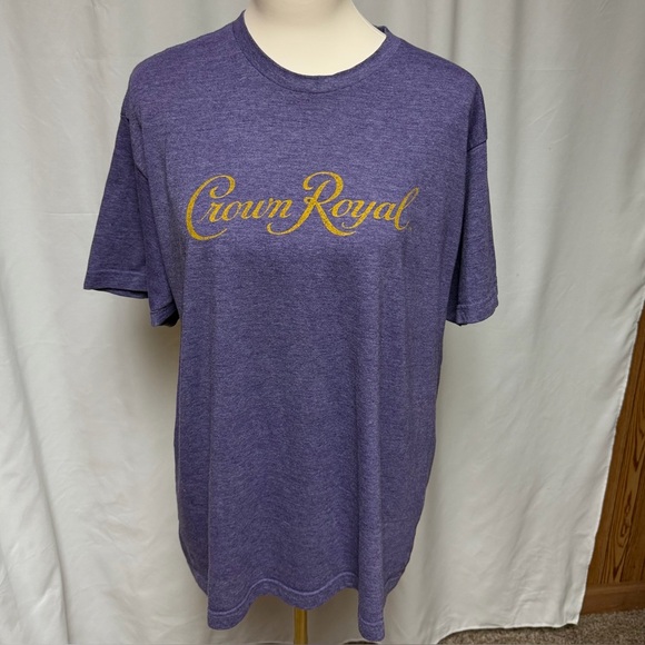 Official Crown Royal graphic t-shirt in vibrant purple — Size XL.
